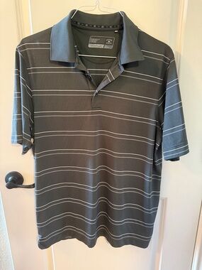 Cutter & Buck Charcoal Gray Striped Polo